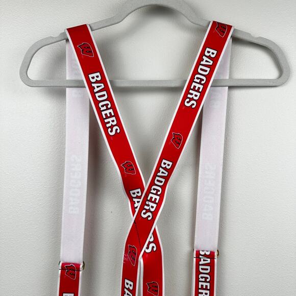 Vintage University Wisconsin Madison Badgers Suspenders Adult Adjustable Clip On - Picture 3 of 7